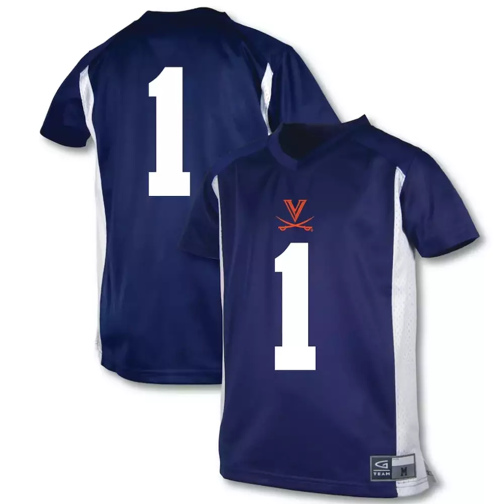 1 virginia cavaliers garb youth football jersey blue