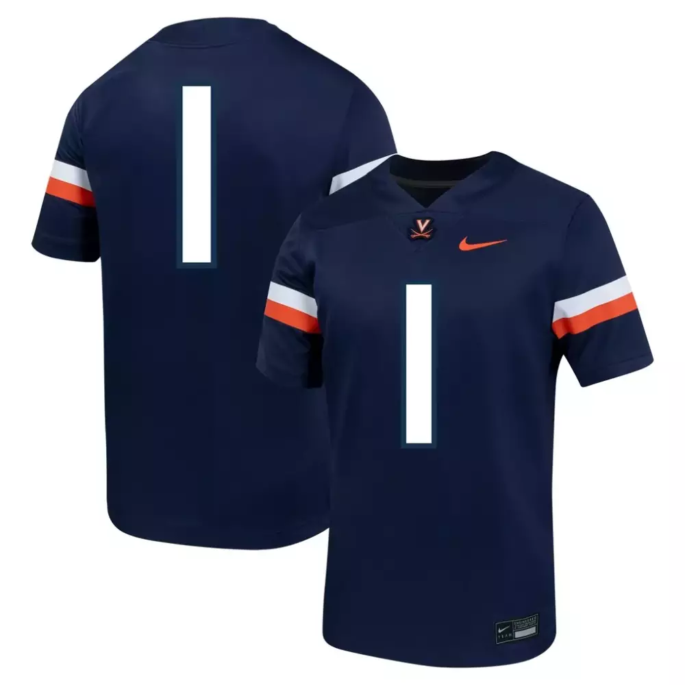 1 virginia cavaliers nike untouchable football jersey navy