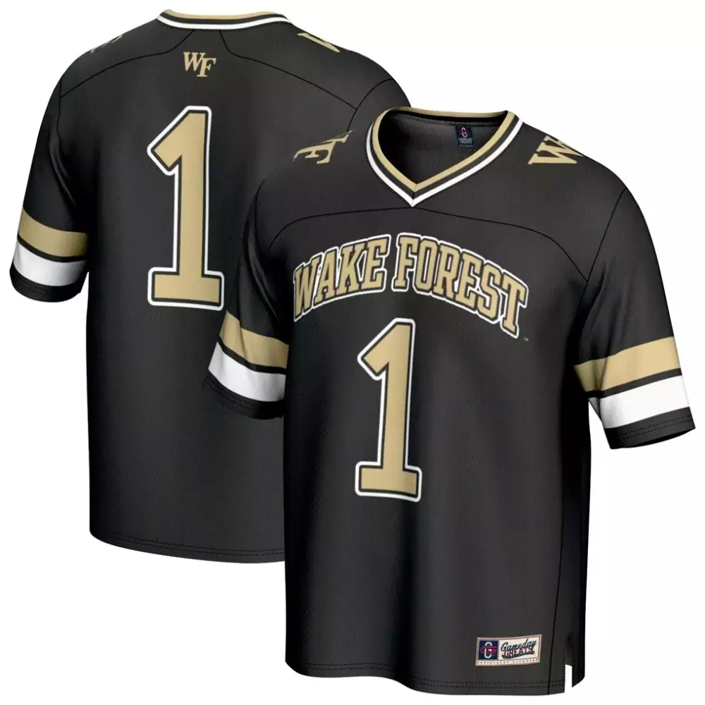 1 wake forest demon deacons gameday greats unisex collegiate football fashion jersey black