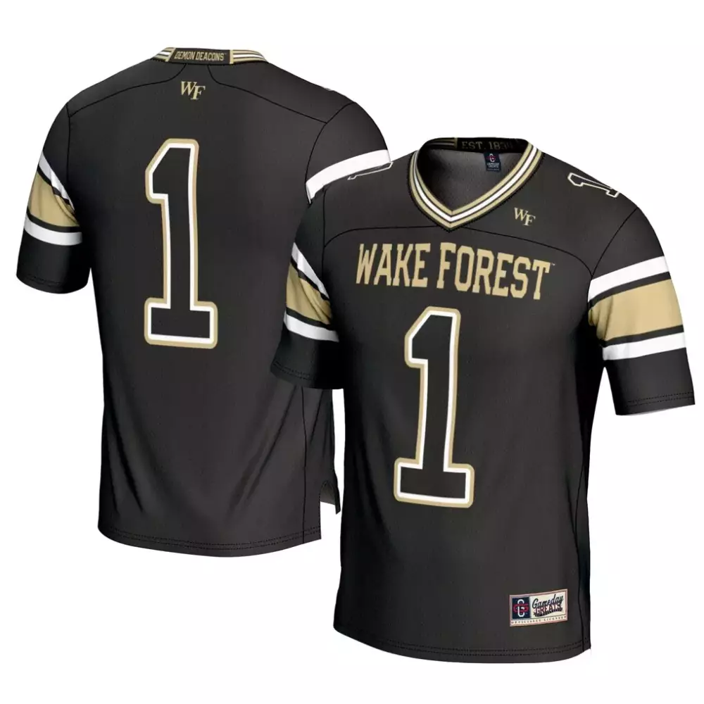 1 wake forest demon deacons gameday greats unisex lightweight football fashion jersey white