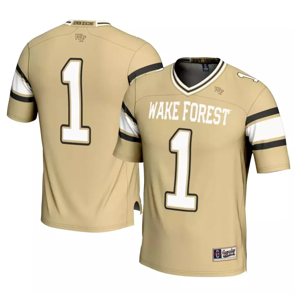 1 wake forest demon deacons gameday greats unisex lightweight football fashion jersey white
