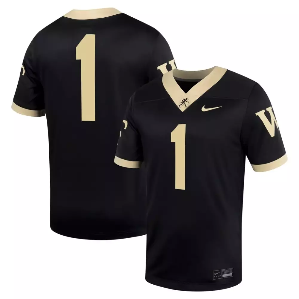 1 wake forest demon deacons gameday greats youth lightweight soccer fashion jersey black