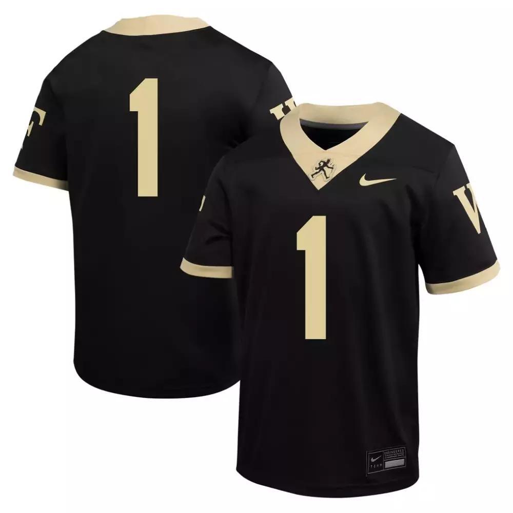 1 wake forest demon deacons gameday greats youth lightweight soccer fashion jersey black