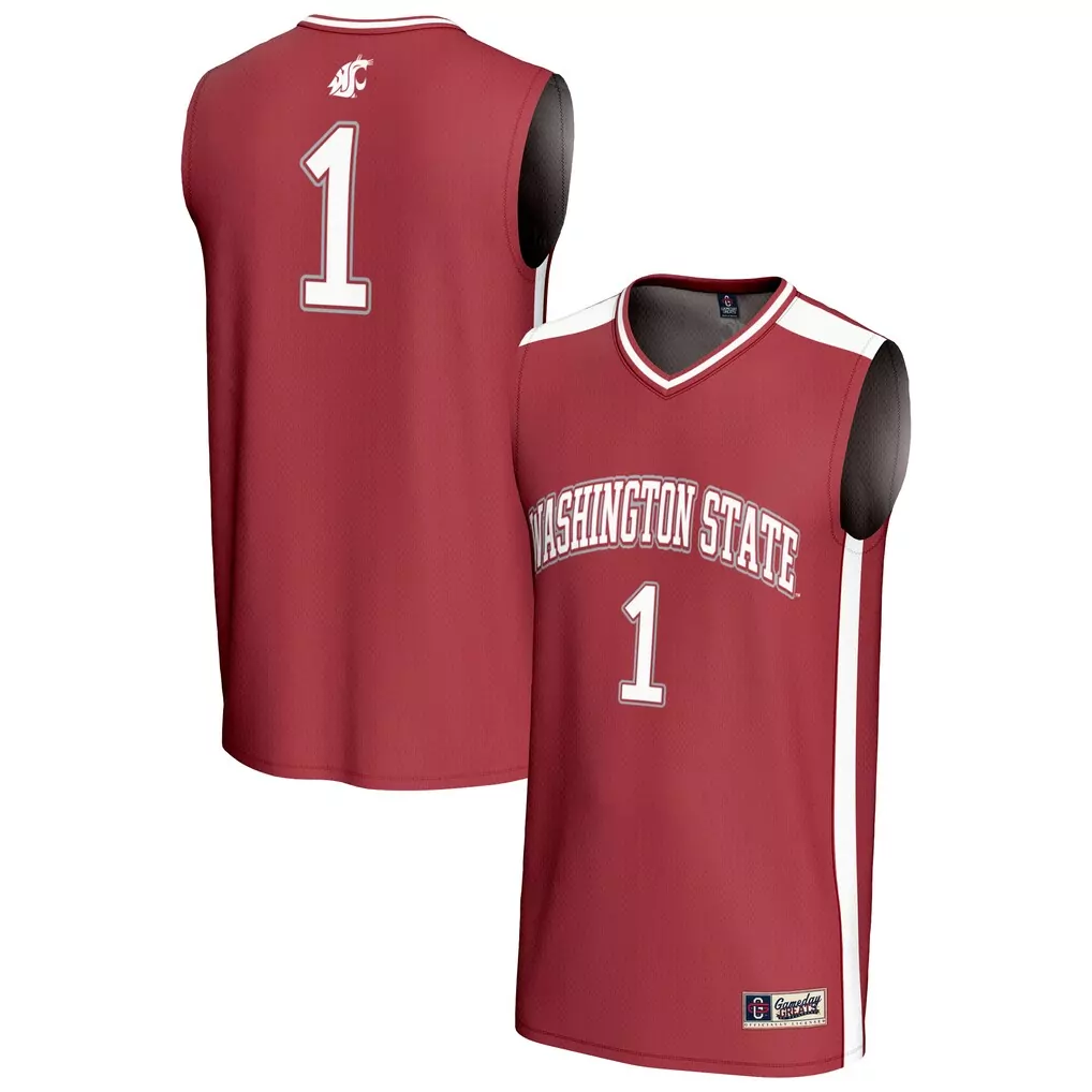 1 washington state cougars gameday greats youth lightweight collegiate basketball fashion jersey crimson