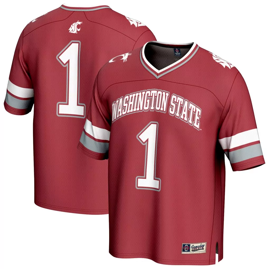 1 washington state cougars gameday greats youth lightweight collegiate basketball fashion jersey crimson