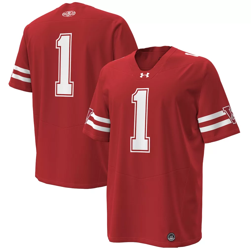 1 wisconsin badgers garb toddler football jersey red