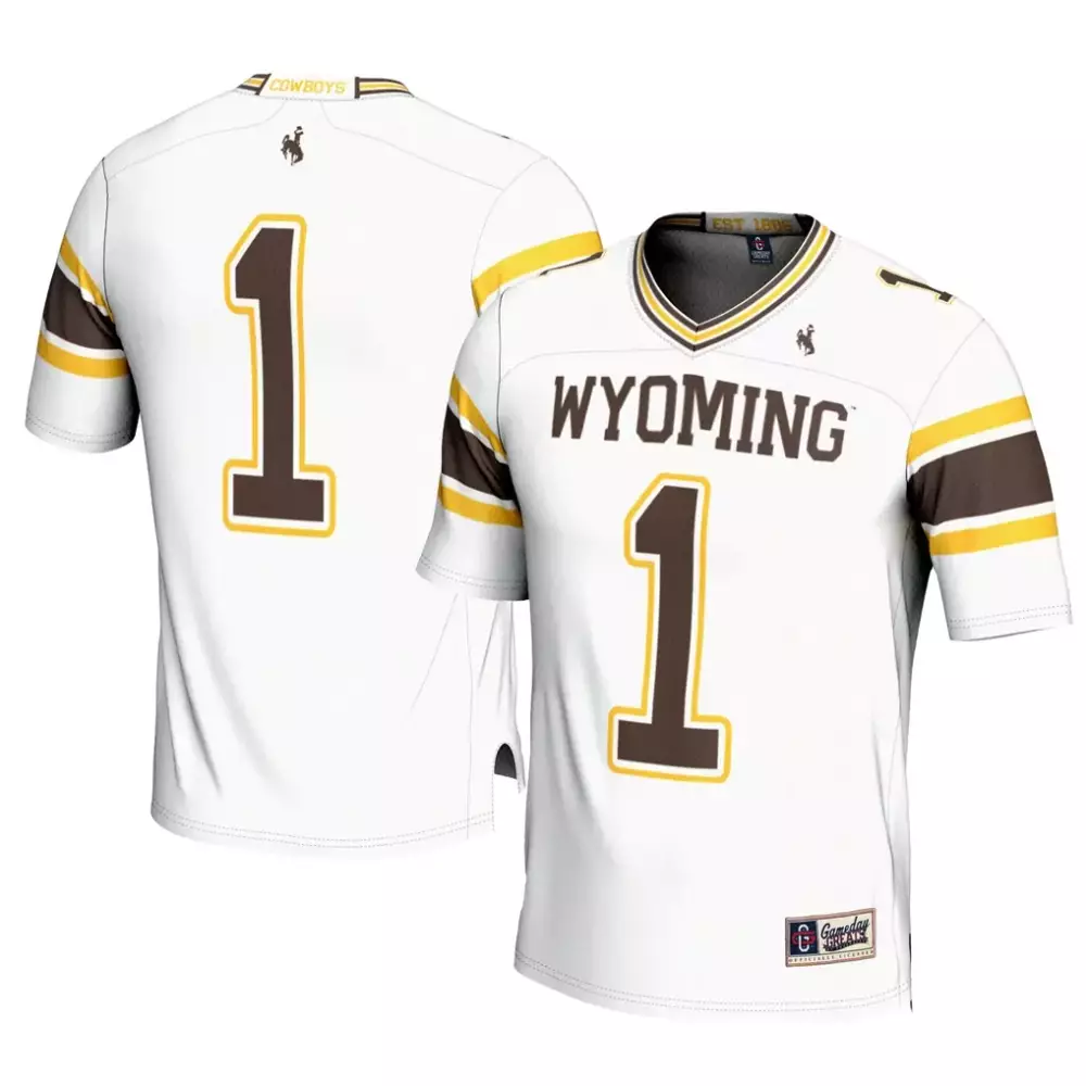 1 wyoming cowboys gameday greats football jersey white