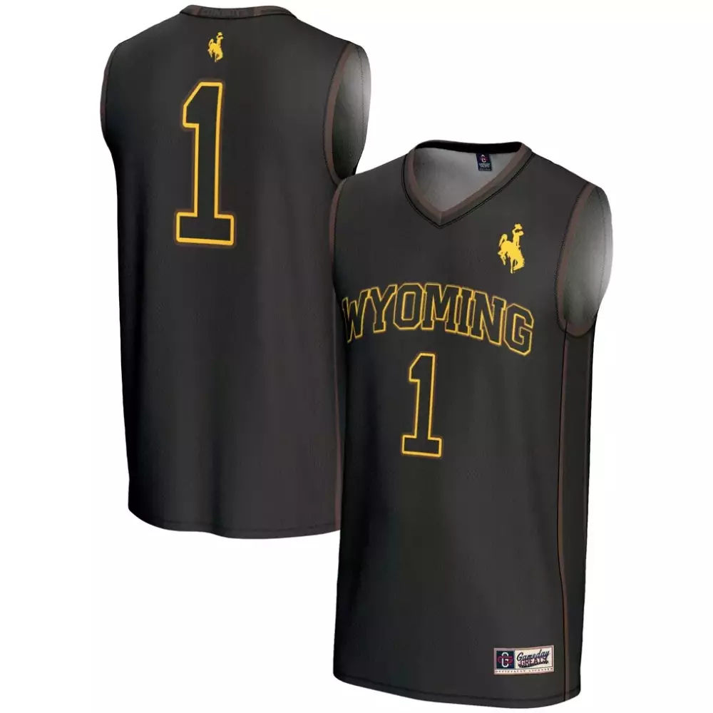 1 wyoming cowboys gameday greats youth lightweight basketball jersey black