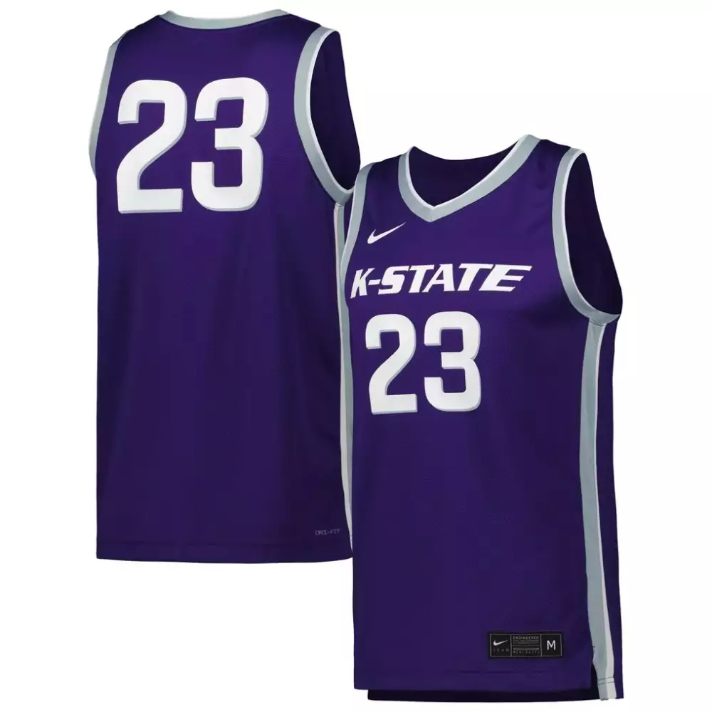 23 kansas state wildcats nike replica basketball jersey purple