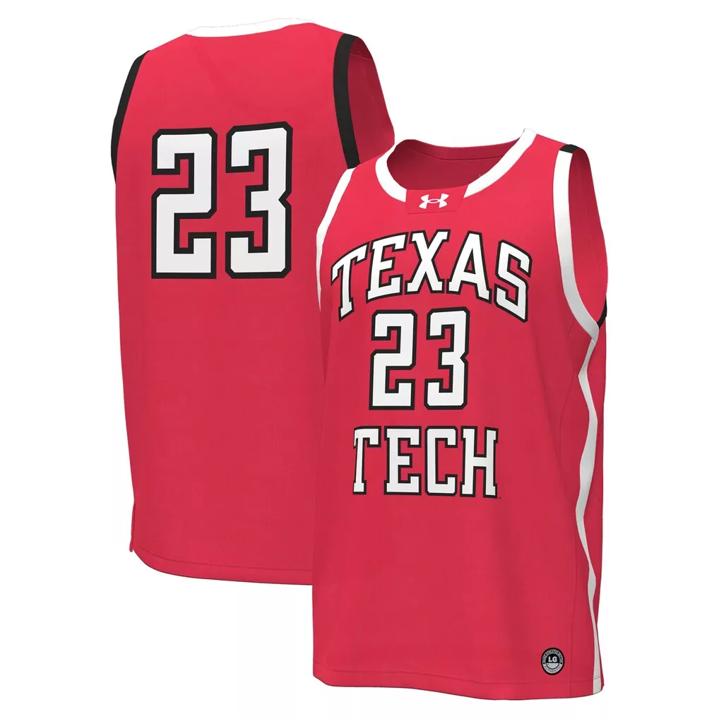 23 texas tech red raiders under armour replica basketball jersey red