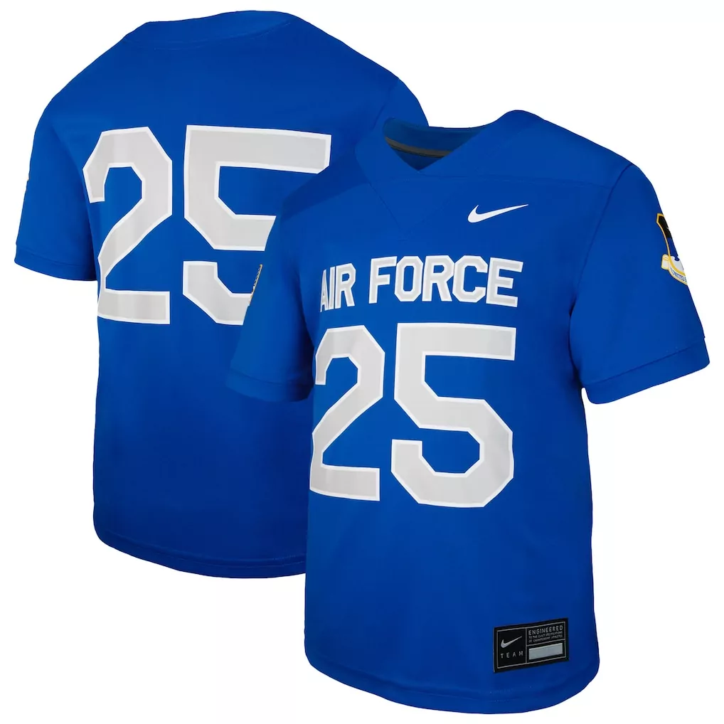 25 air force falcons nike youth apls fighting falcon collection football game jersey gray