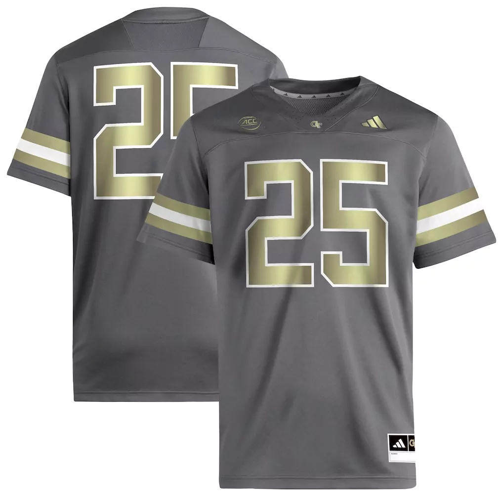 22 georgia tech yellow jackets adidas swingman jersey gray