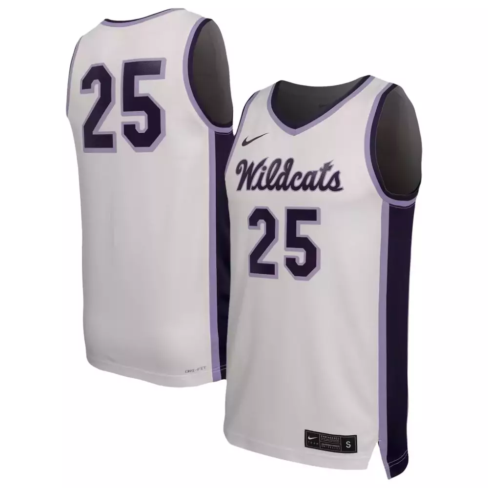 25 kansas state wildcats nike replica basketball jersey white 1