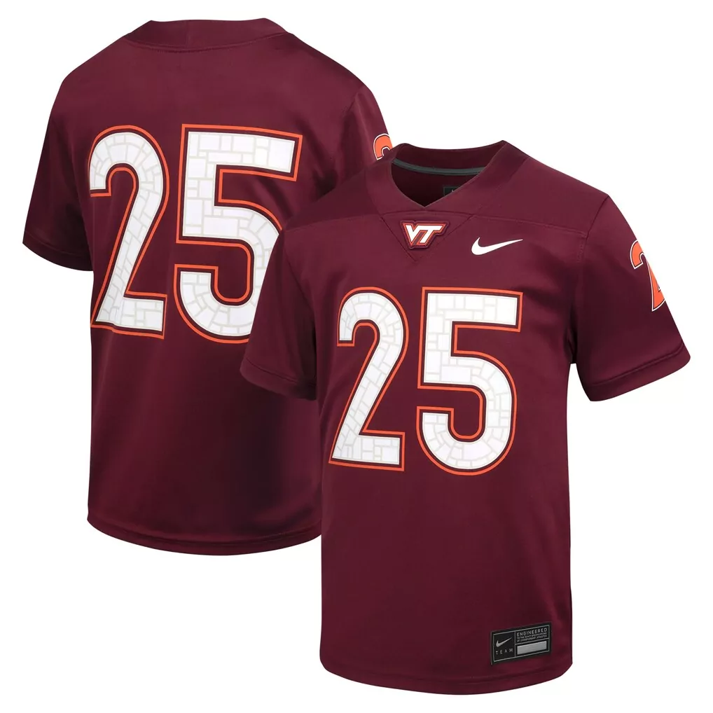 25 virginia tech hokies nike untouchable football jersey maroon