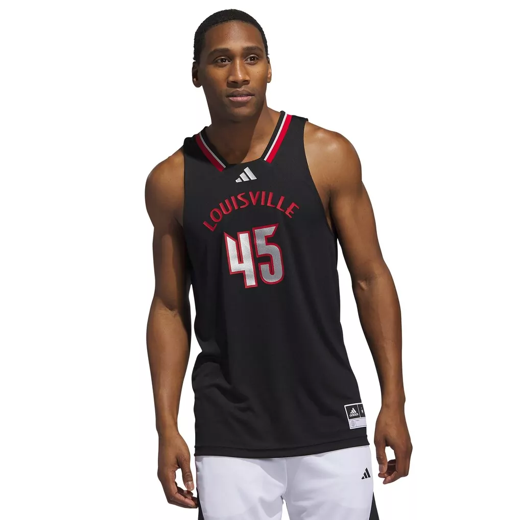 45 louisville cardinals adidas swingman basketball jersey black
