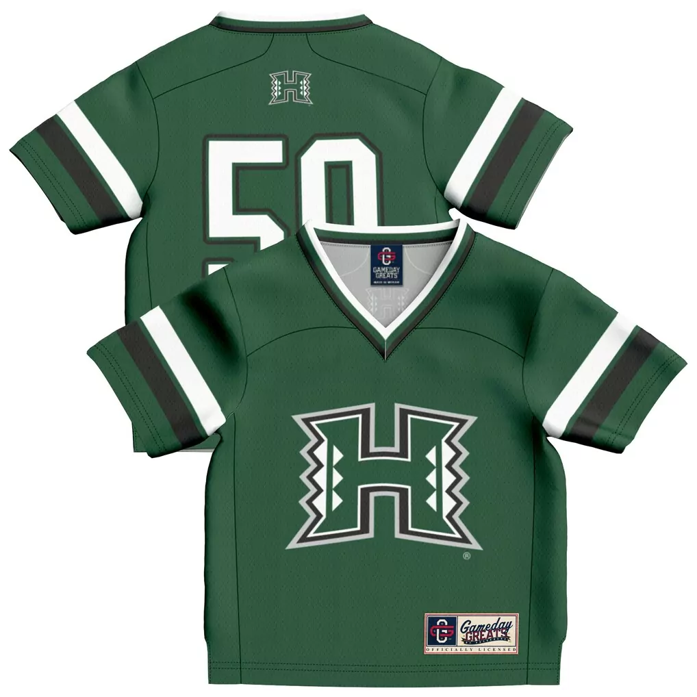 1 hawaii rainbow warriors gameday greats youth lightweight collegiate baseball fashion jersey green