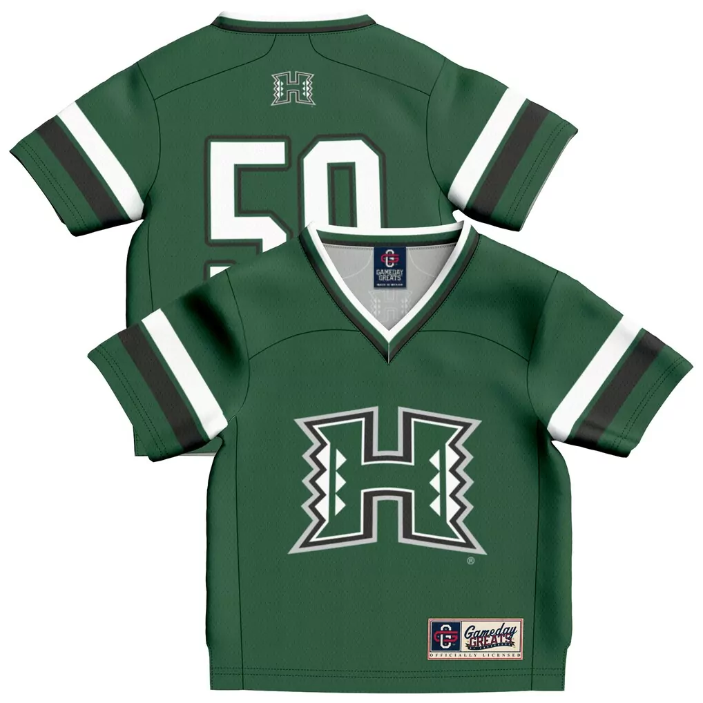 1 hawaii rainbow warriors gameday greats youth lightweight collegiate baseball fashion jersey green