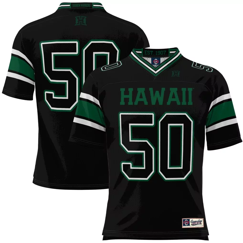 50 hawaii rainbow warriors gameday greats unisex lightweight basketball jersey white