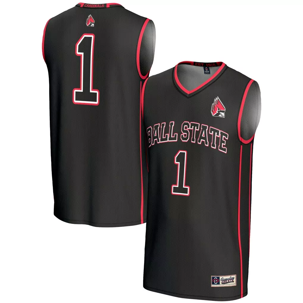 70 ball state cardinals gameday greats unisex lightweight basketball jersey black