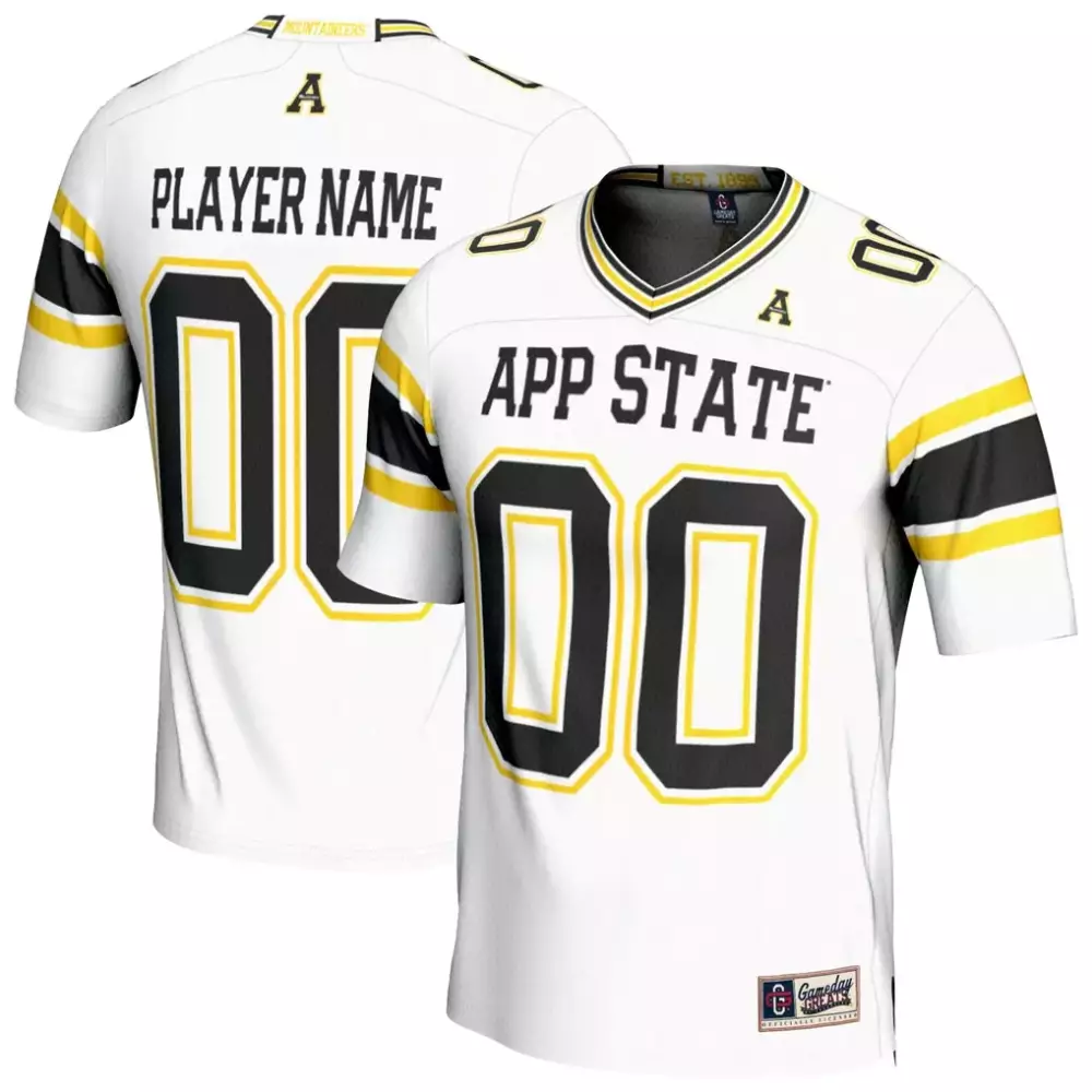 appalachian state mountaineers gameday greats unisex nil football fashion jersey white