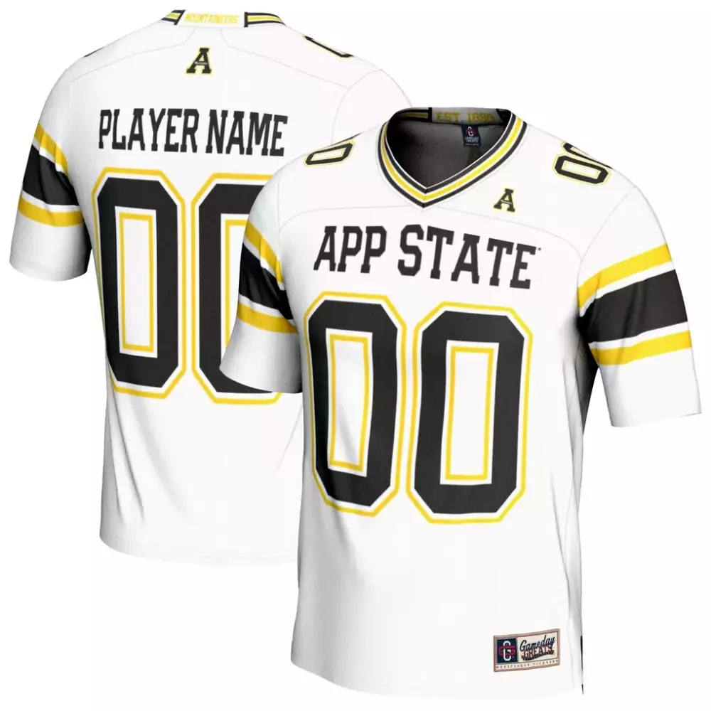 appalachian state mountaineers gameday greats unisex nil football fashion jersey white