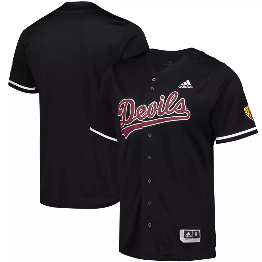 arizona state sun devils adidas replica baseball jersey black