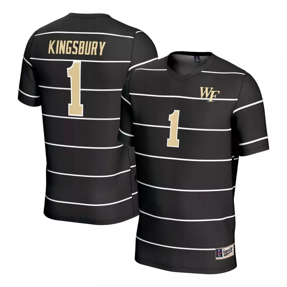 aubrey kingsbury wake forest demon deacons gameday greats youth women s soccer fashion jersey black