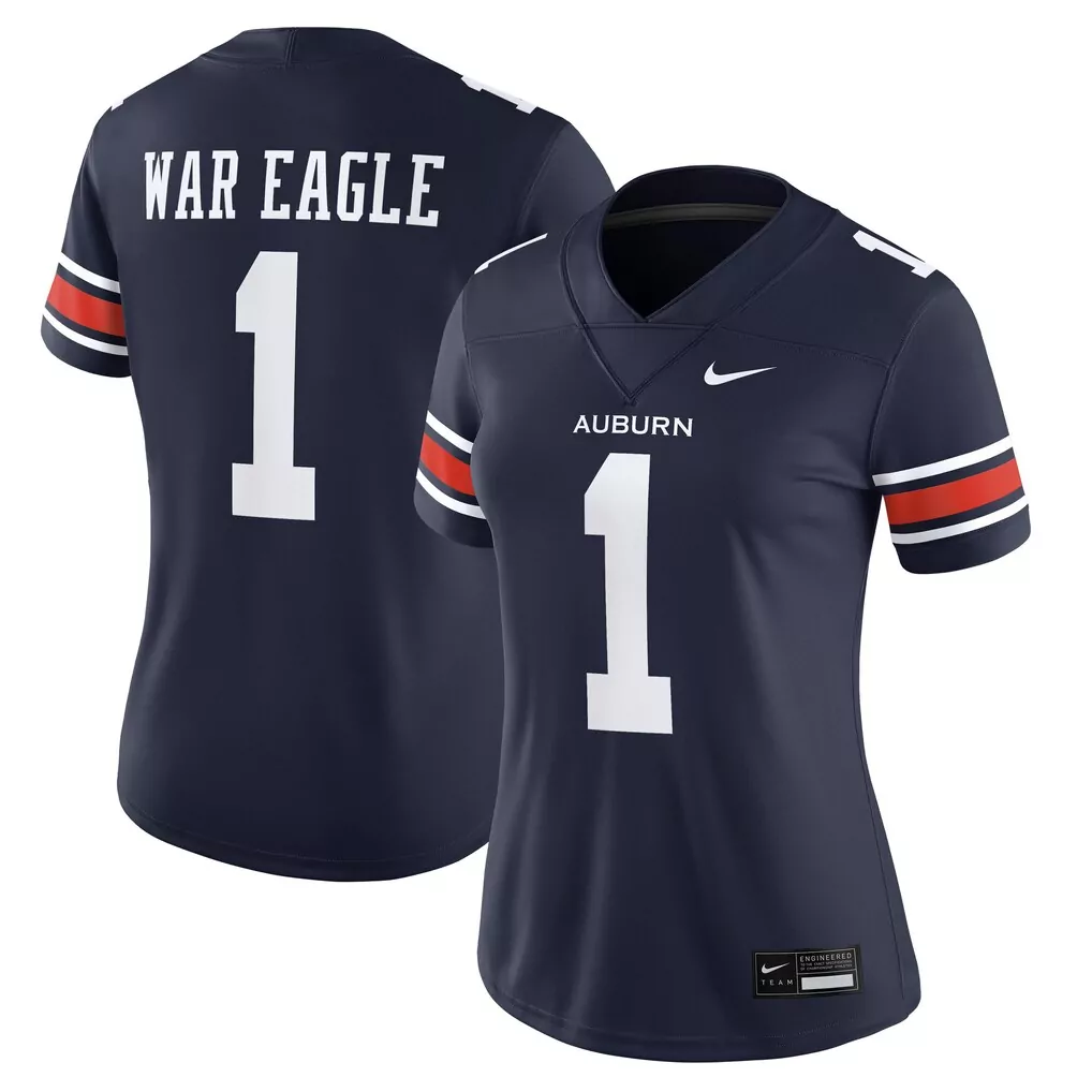 auburn tigers nike women s cropped mesh dri fit fashion jersey navy