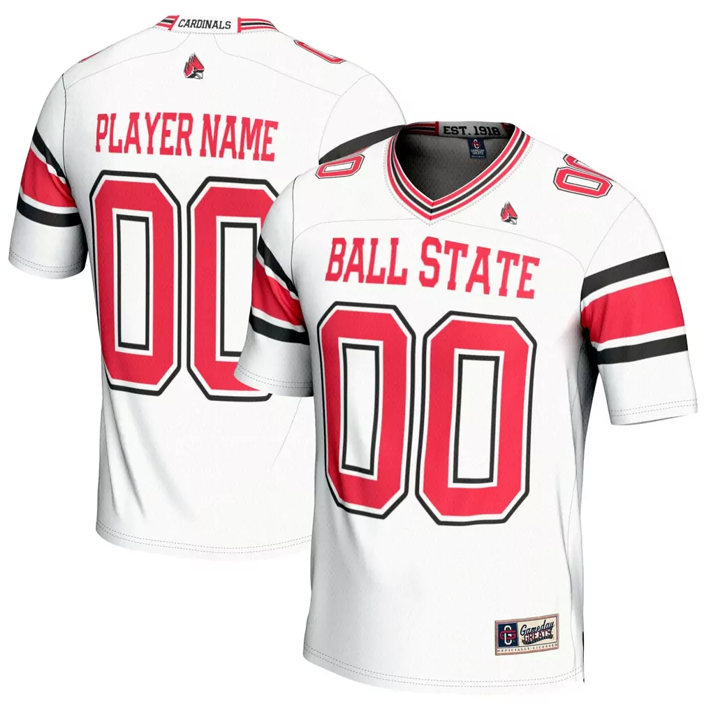 ball state cardinals gameday greats youth nil pick a player football jersey white