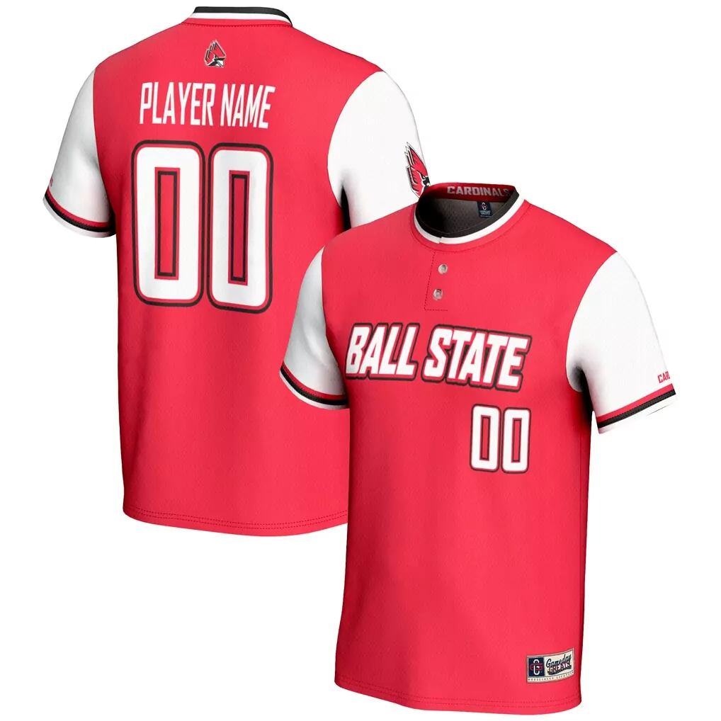 ball state cardinals gameday greats youth nil pick a player lightweight softball jersey red
