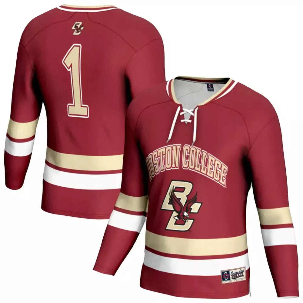 boston college eagles gameday greats unisex lightweight men s hockey team fashion jersey maroon