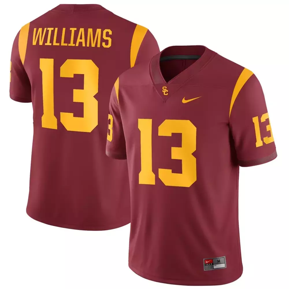 caleb williams usc trojans nike replica game jersey cardinal