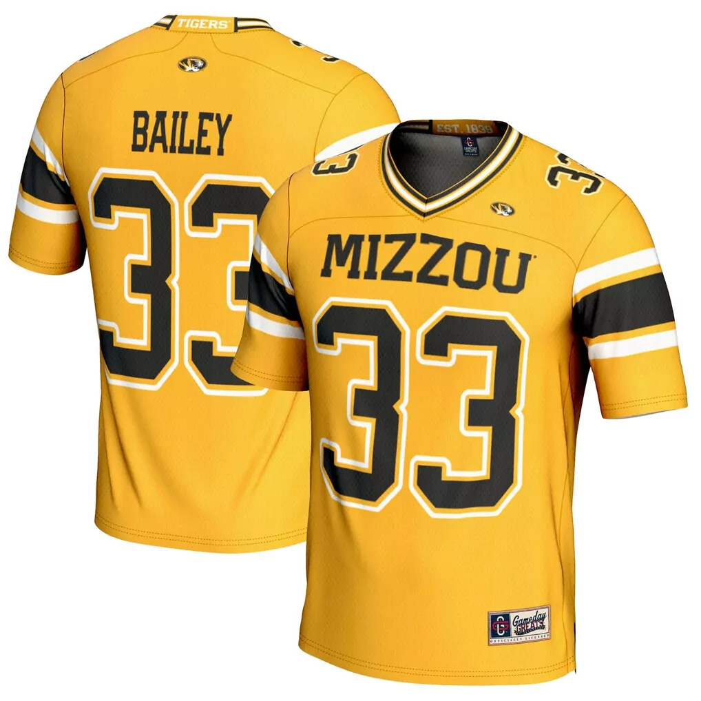 brady cook missouri tigers gameday greats youth nil player football jersey gold