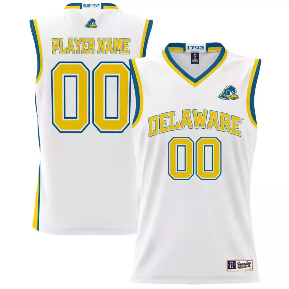 Delaware Fightin' Blue Hens Gameday Greats Youth NIL Pick A Player Men's Basketball Jersey | White | Replica Fan Gear for Men, Women & Youth