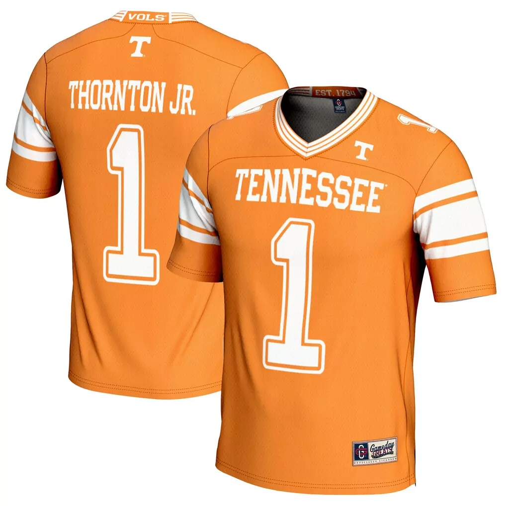 dont e thornton jr tennessee volunteers gameday greats nil player football jersey tennessee orange