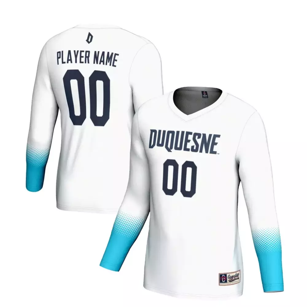Duquesne Dukes Gameday Greats Unisex NIL Pick a Player Lightweight Volleyball Jersey | White | Fan Gear for Men, Women & Youth
