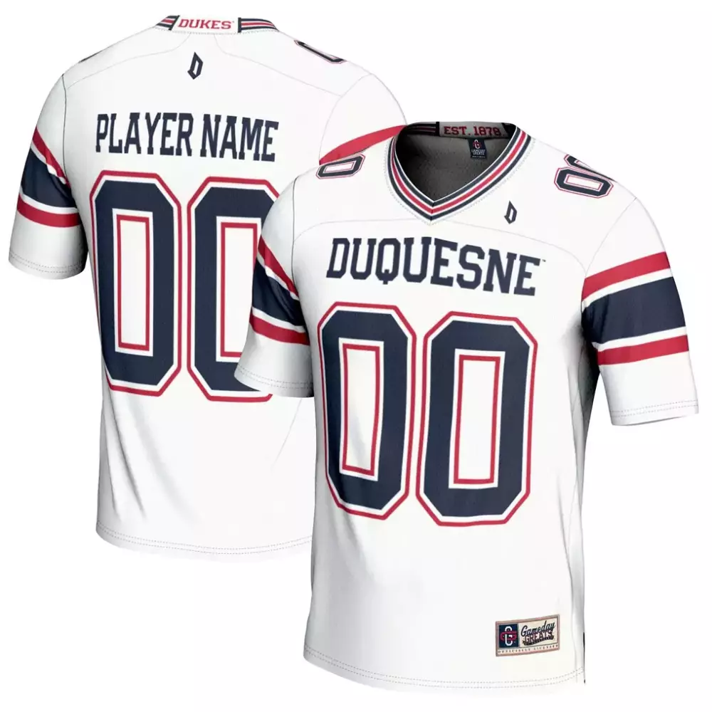 Duquesne Dukes Gameday Greats Youth NIL Pick a Player Football Jersey | White | Game Day Outfit for Young Fans