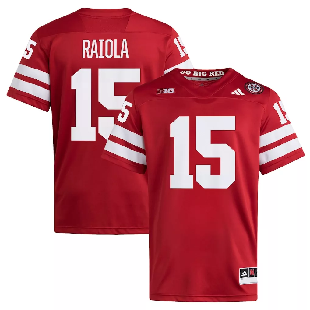 dylan raiola nebraska huskers adidas home nil football player jersey scarlet