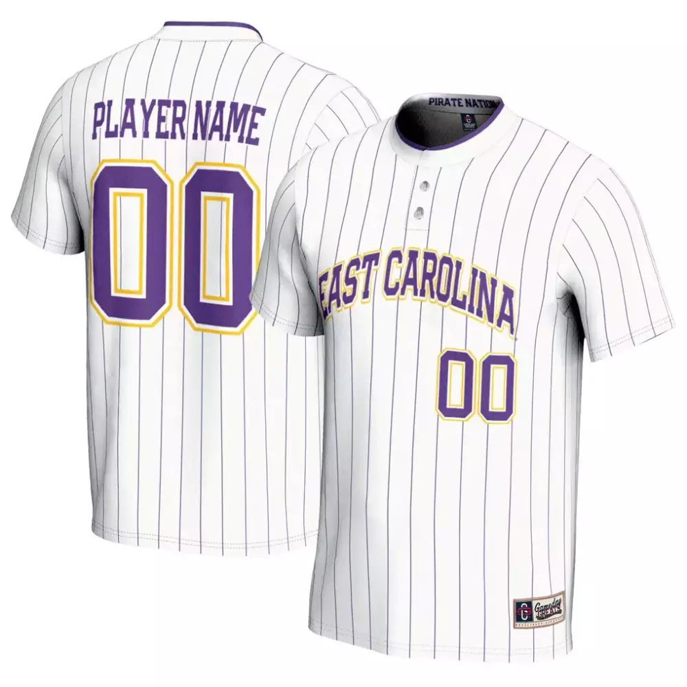 ecu pirates gameday greats youth nil pick a player lightweight softball jersey purple
