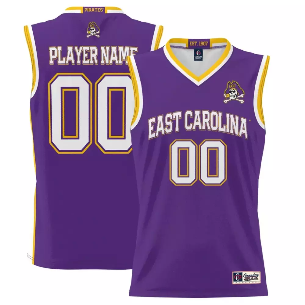 ecu pirates gameday greats youth nil pick a player lightweight softball jersey purple