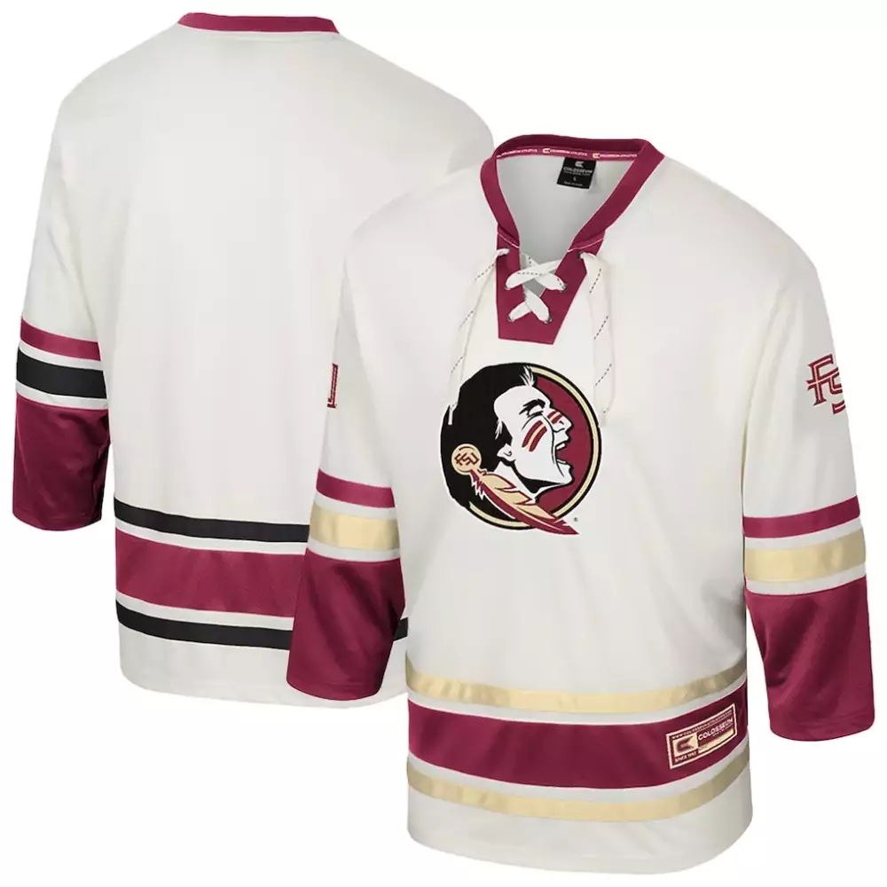 florida state seminoles black custom jersey with seminole scholar patch size m
