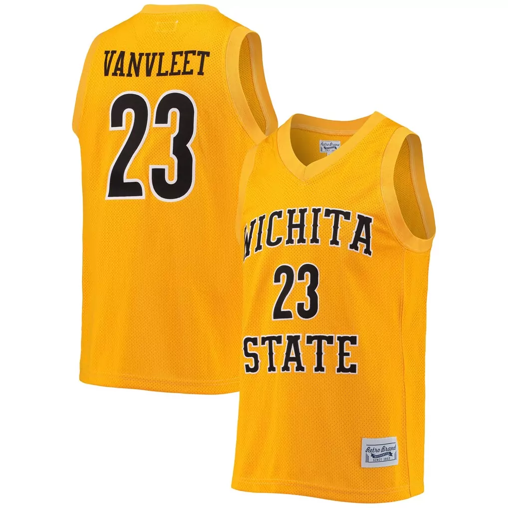 fred vanvleet wichita state shockers original retro brand commemorative classic basketball jersey gold