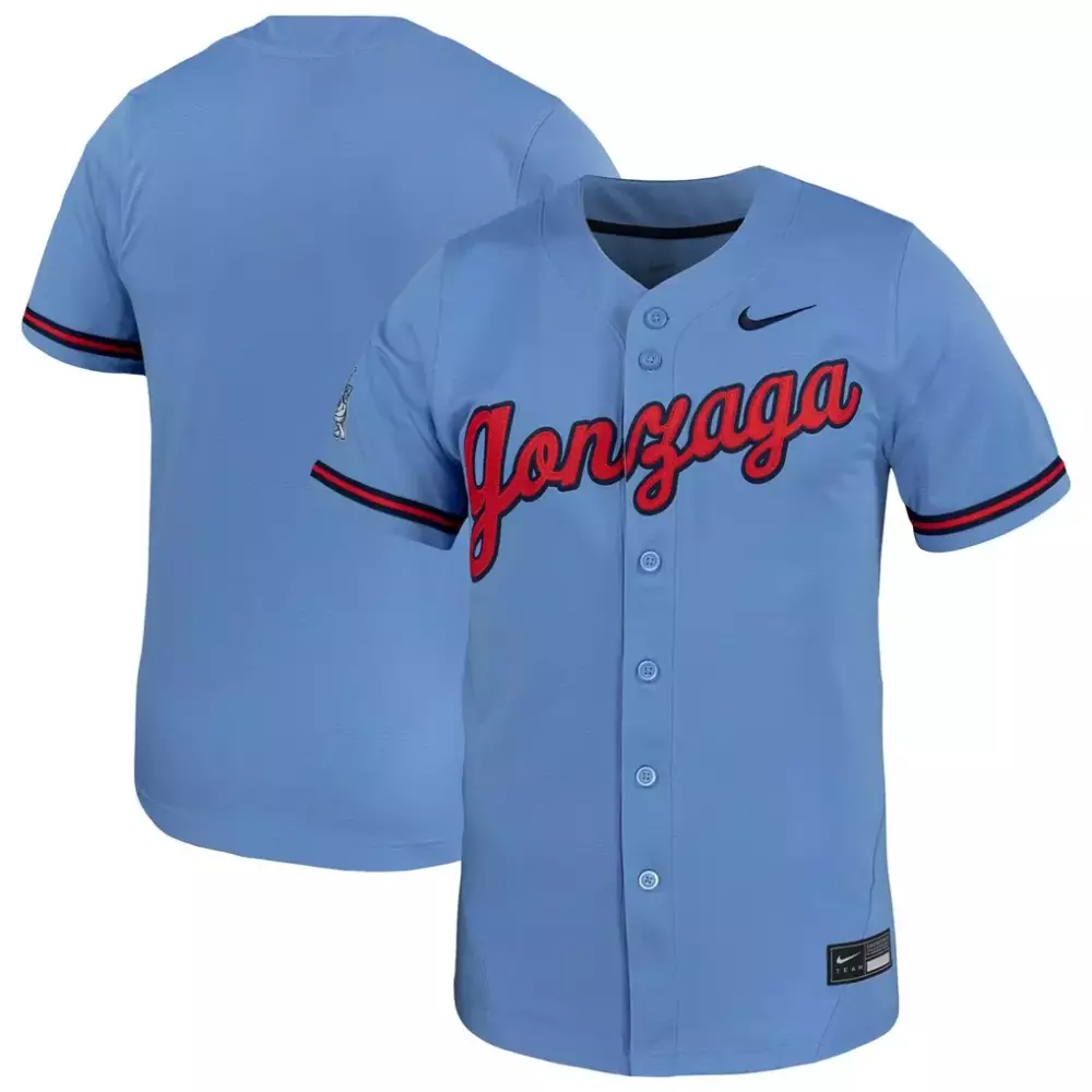 gonzaga bulldogs nike replica baseball jersey light blue