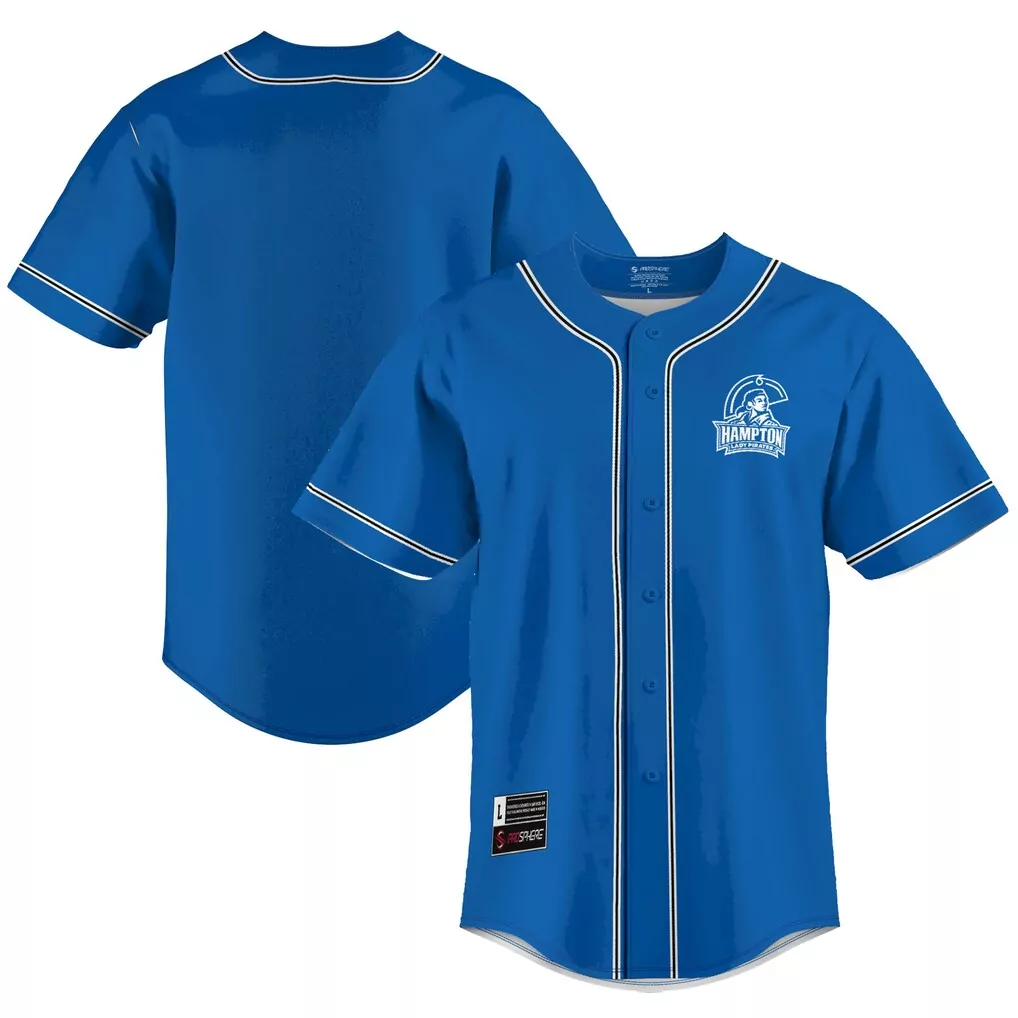hampton pirates colosseum ruth button up baseball jersey cream
