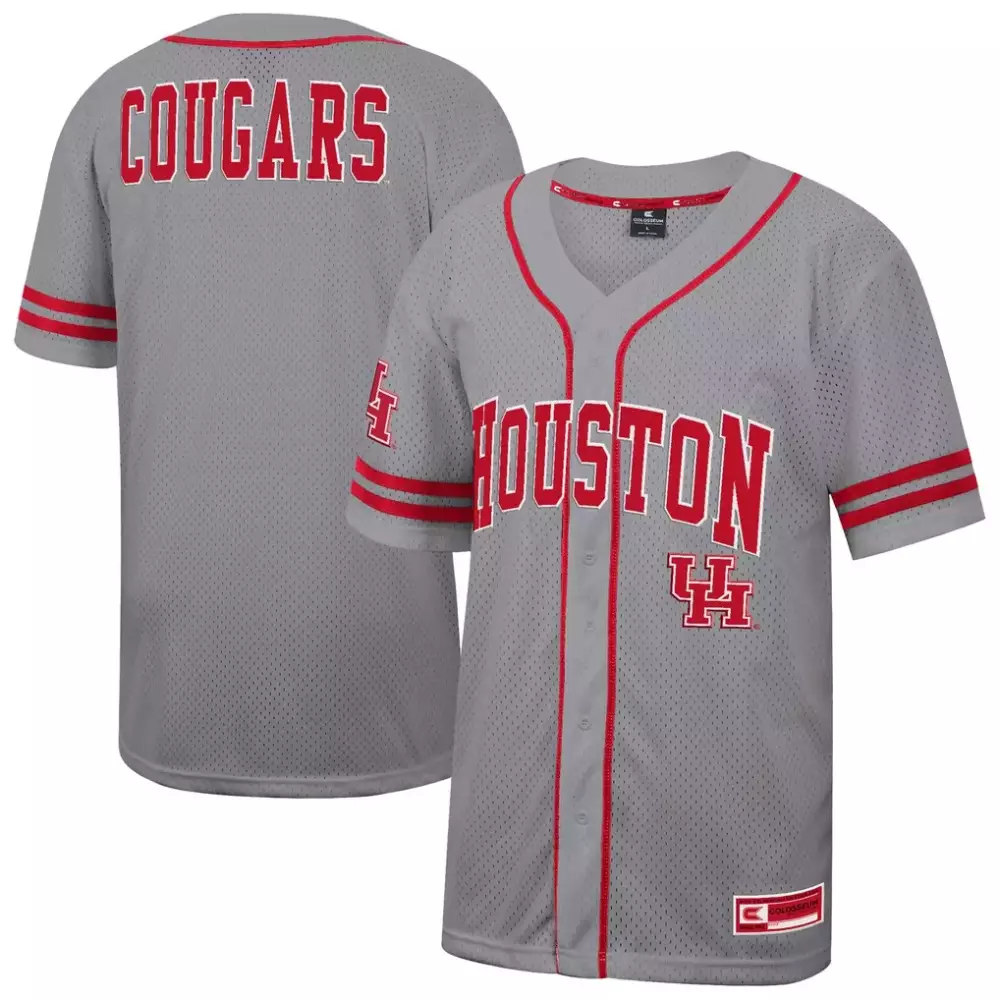 houston cougars colosseum free spirited baseball jersey gray
