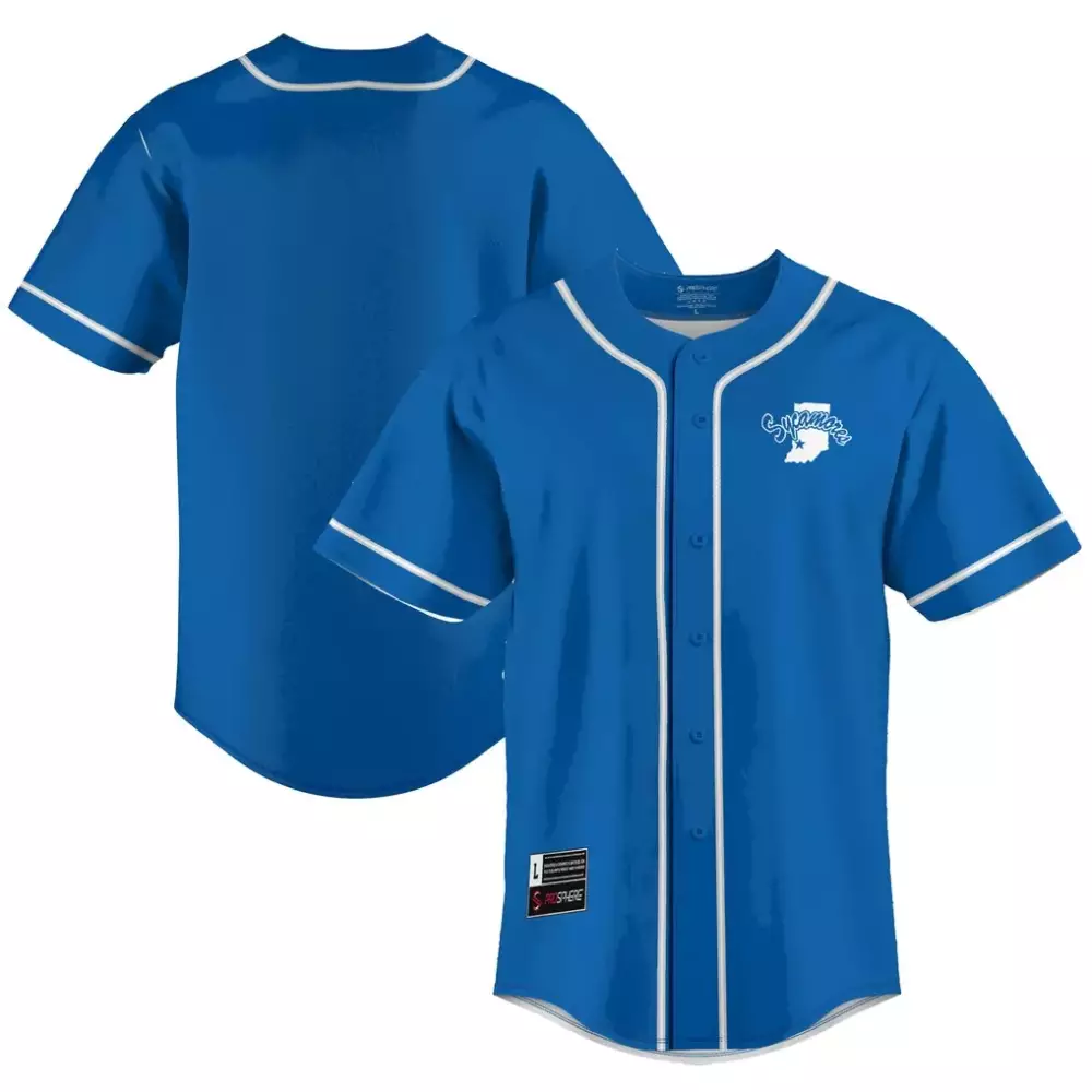 indiana state sycamores gameday greats lightweight baseball jersey royal