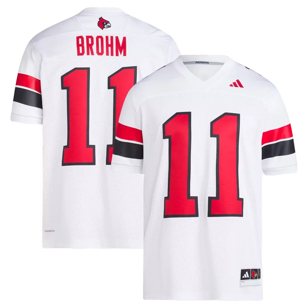 brohm 11 louisville cardinals 2023 men s all stitched vapor jersey white red