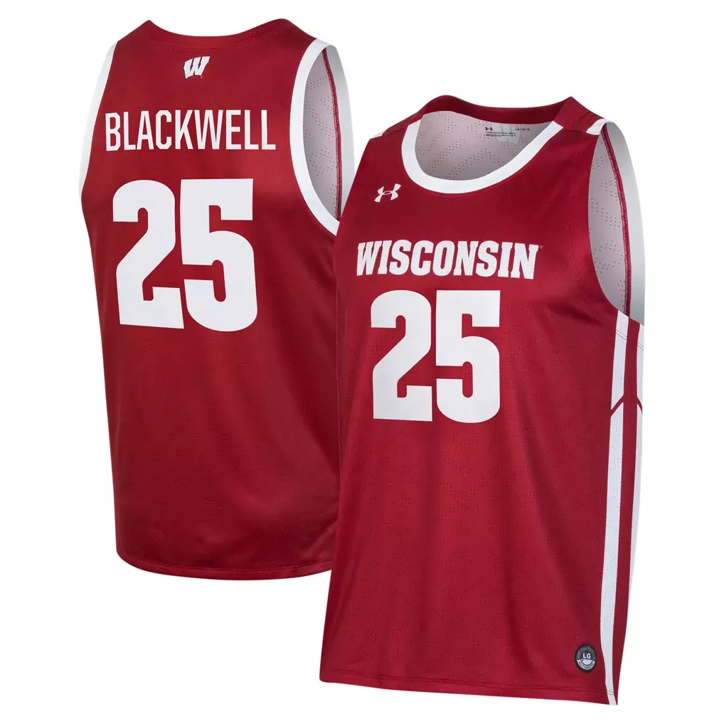 1 wisconsin badgers under armour youth 1980 throwback home replica game jersey red