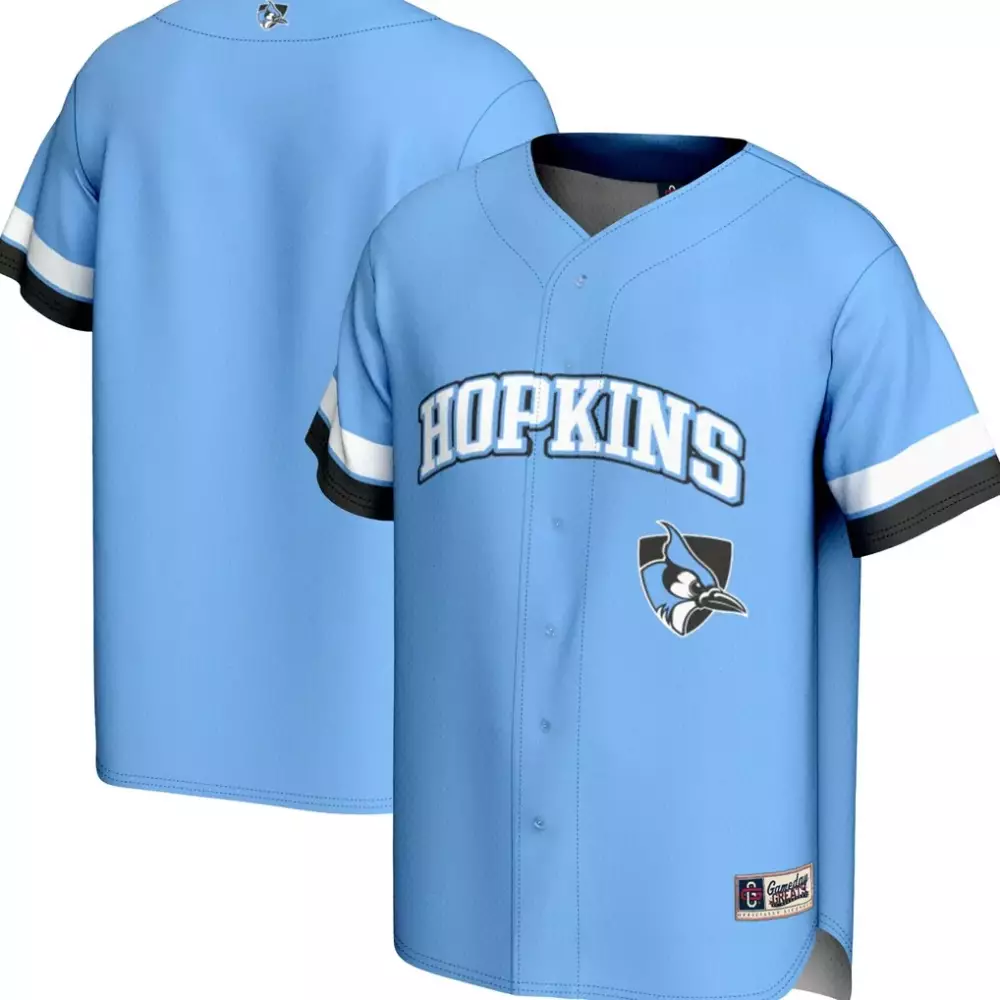 Johns Hopkins Blue Jays Gameday Greats Spirit Baseball Jersey | Light Blue | For Men, Women & Youth