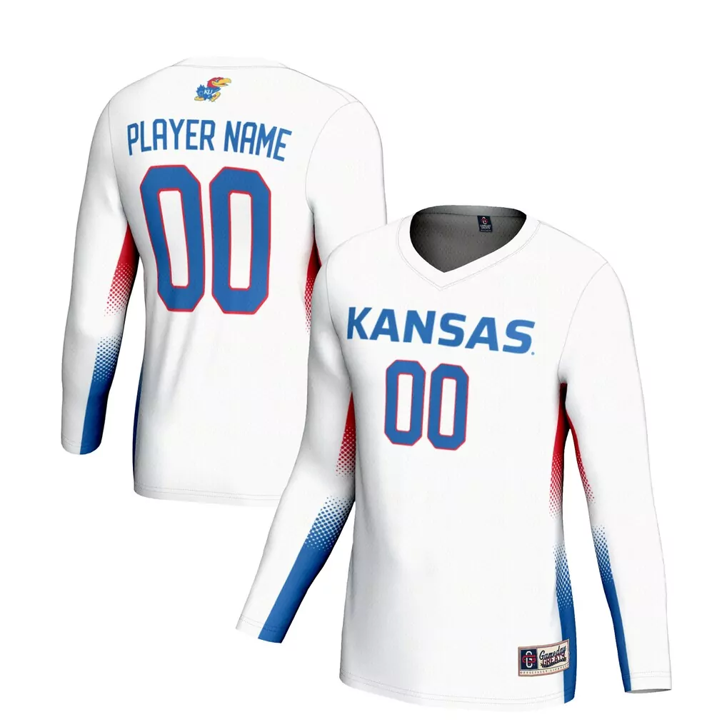 kansas jayhawks gameday greats unisex nil pick a player lightweight softball jersey white